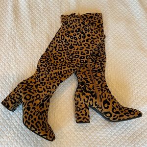 Tall leopard boot